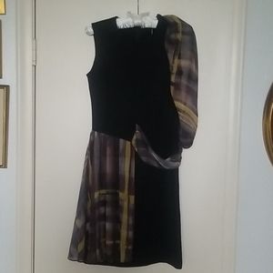 Brand New Textured Dress Plaid Chiffon